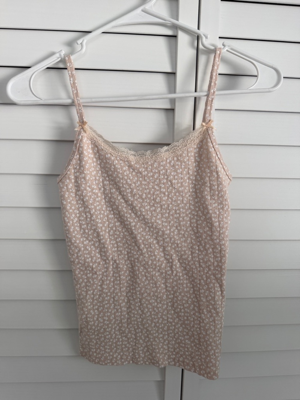 Brandy Melville Blush Pink Floral Lace-Trim Cami